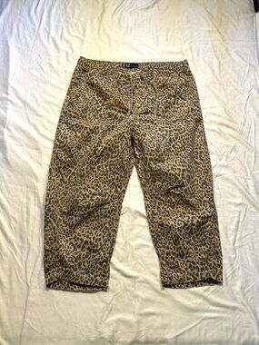 Gap Denim Leopard Print Pull On Barrel Pants
